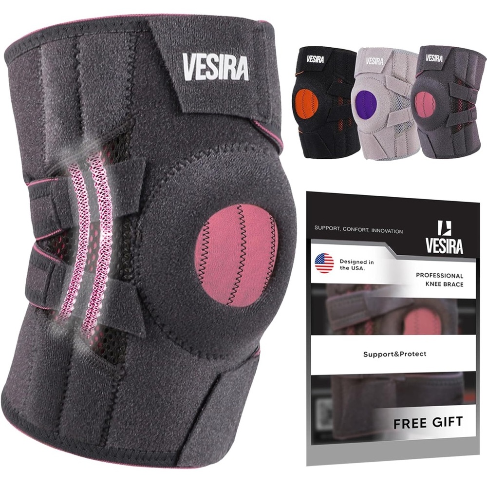 Professional Knee Brace in Gray and Pink